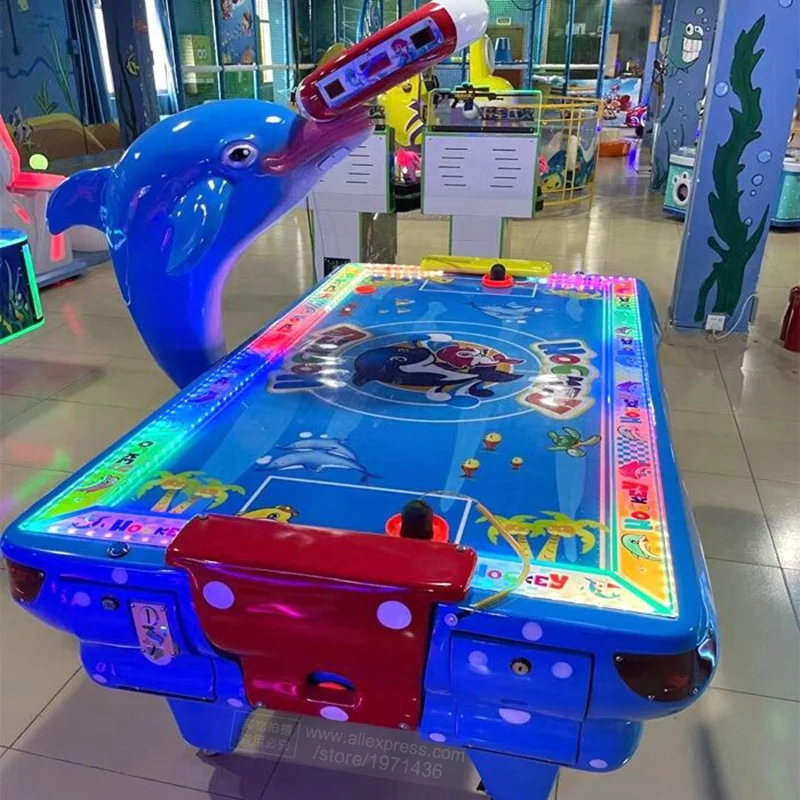 Game Room Dolphin Air Hockey Table Shopping Center Malls Indoor Sports Children Kids Coin Operated Amusement Arcade Machine