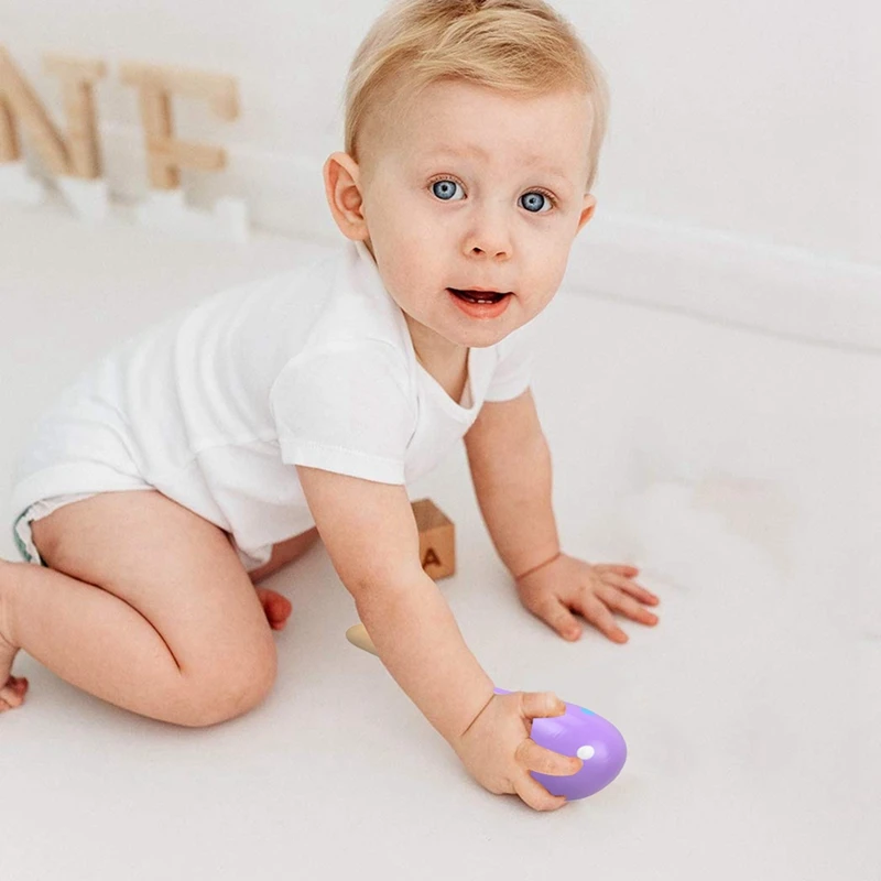 Martillo de arena de madera, tablero de sonido, juguete para niños y bebés, coctelera de huevos sensorial colorida (Color aleatorio), 10 Uds.