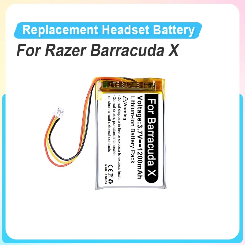 Replacement Headset Battery For Razer Barracuda Pro X BarracudaX RZ04-0380 RZ04-03780 Wireless Headphones