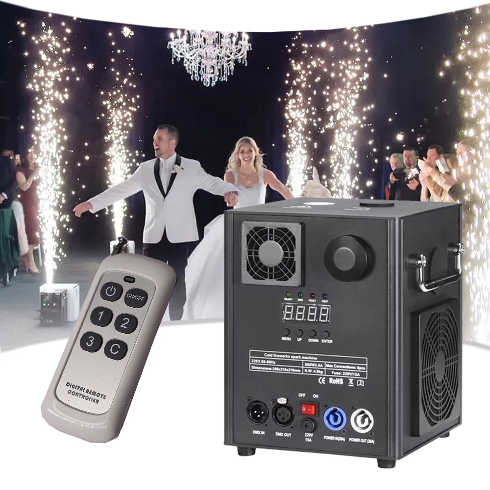 mini eletronico frio spray firework machine efeito de palco controle remoto dmx dj clube evento festa casamento 600w 01