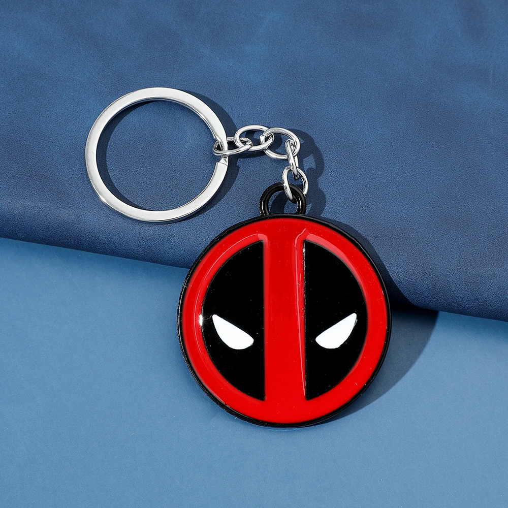 Marvel Superhero Deadpool Keychain The Avengers Deadpool Mask Metal Enamel Fashion Pendant Keyring Charm Jewelry Accessories