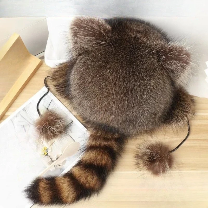 

Зимние шапки для косплея с хвостом, для уличных танцев, плюшевые, на меху, толстые, теплые, с защитой ушей, модные повязки на голову