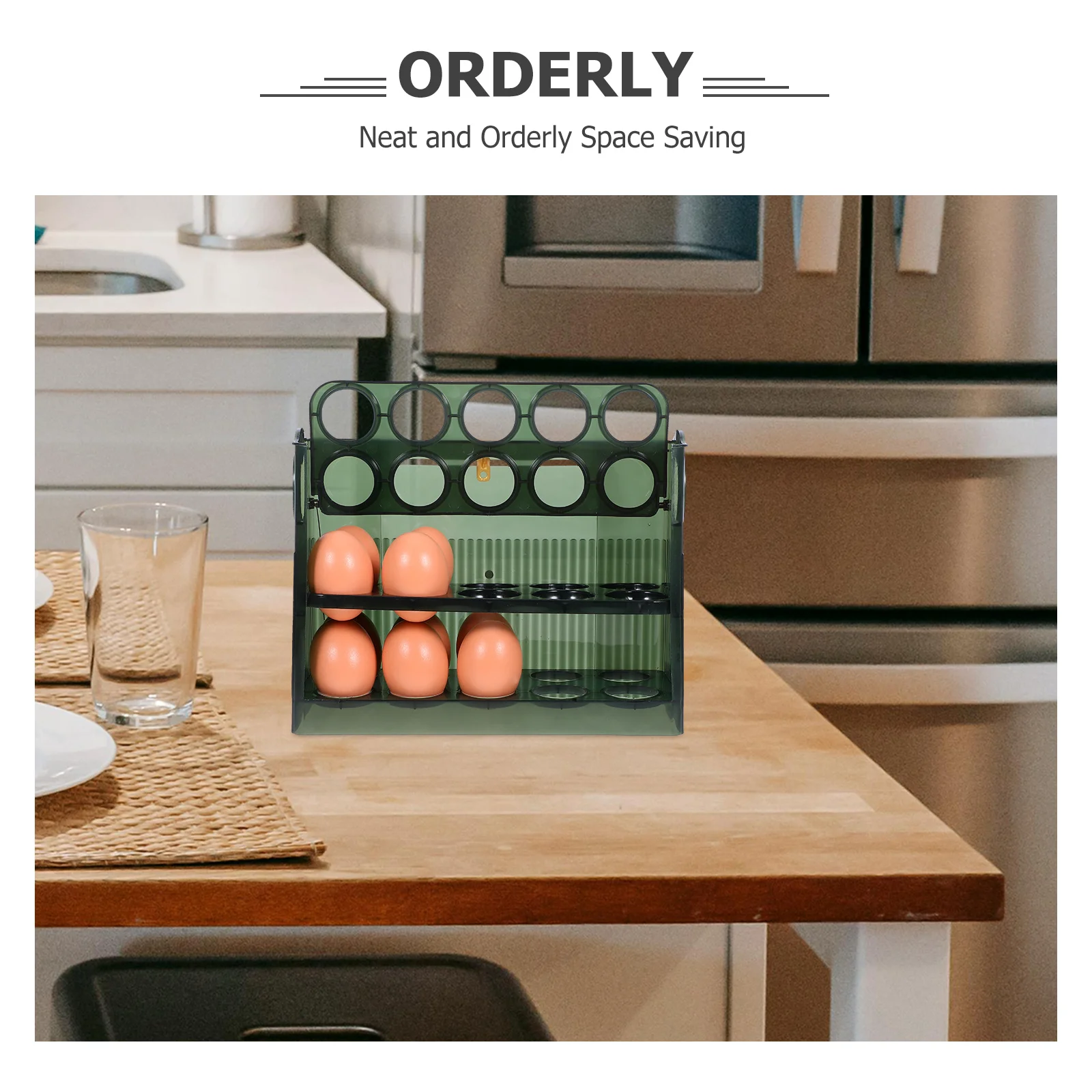 30 بيضة بلاستيكية حامل بيض الثلاجة تصميم الوجه صندوق تخزين الباب الجانبي المنظم توفير المساحة صينية البيض الشفافة للمطبخ