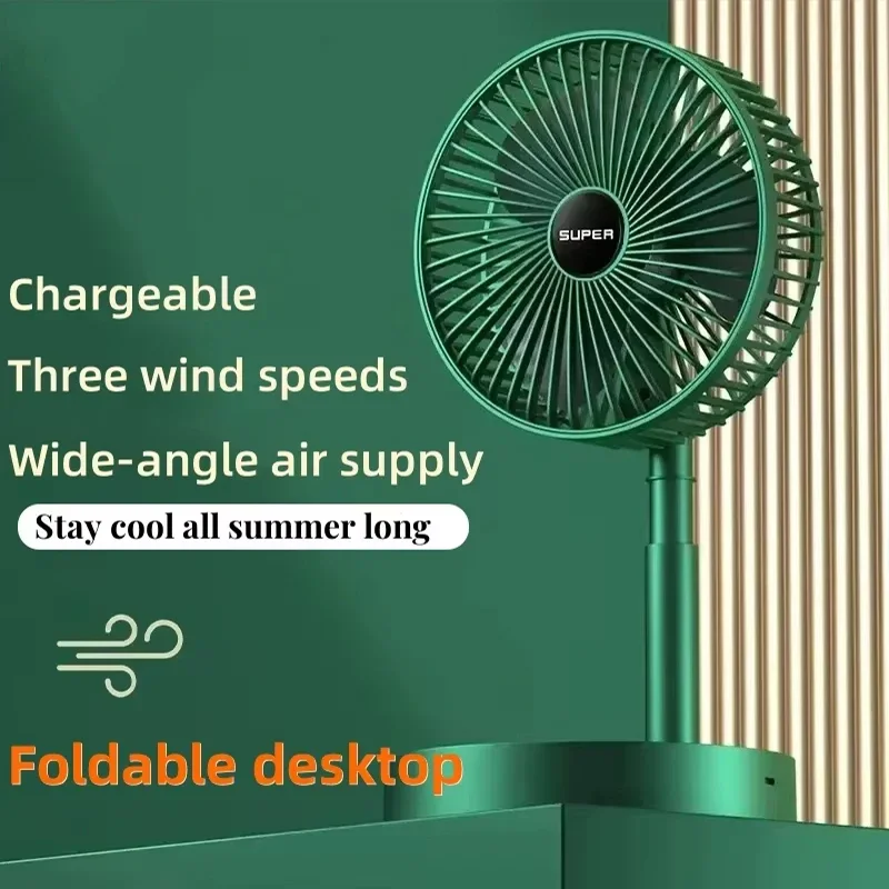 

USB Fan Adjustable Folding Small Cooling Handy Desk Low Noise Air Cooler Home Charging High Duration Standby Mini Electric Fan