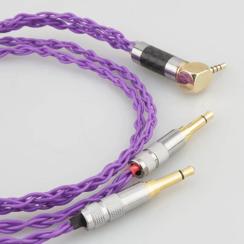 جديد 2.5 مللي متر الزاوية اليمنى متوازنة 8 النوى الفضة مطلي رئيس [كابل الهاتف ترقية لسماعة الرأس البؤرية Elegia elear البؤرية واضحة برو