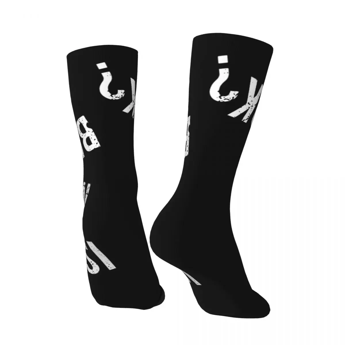 Meias de compressão vintage para homens e meninos, mountain bike unissex, ciclismo de MTB, estilo de rua, seamless crew sock, minha bicicleta está louca