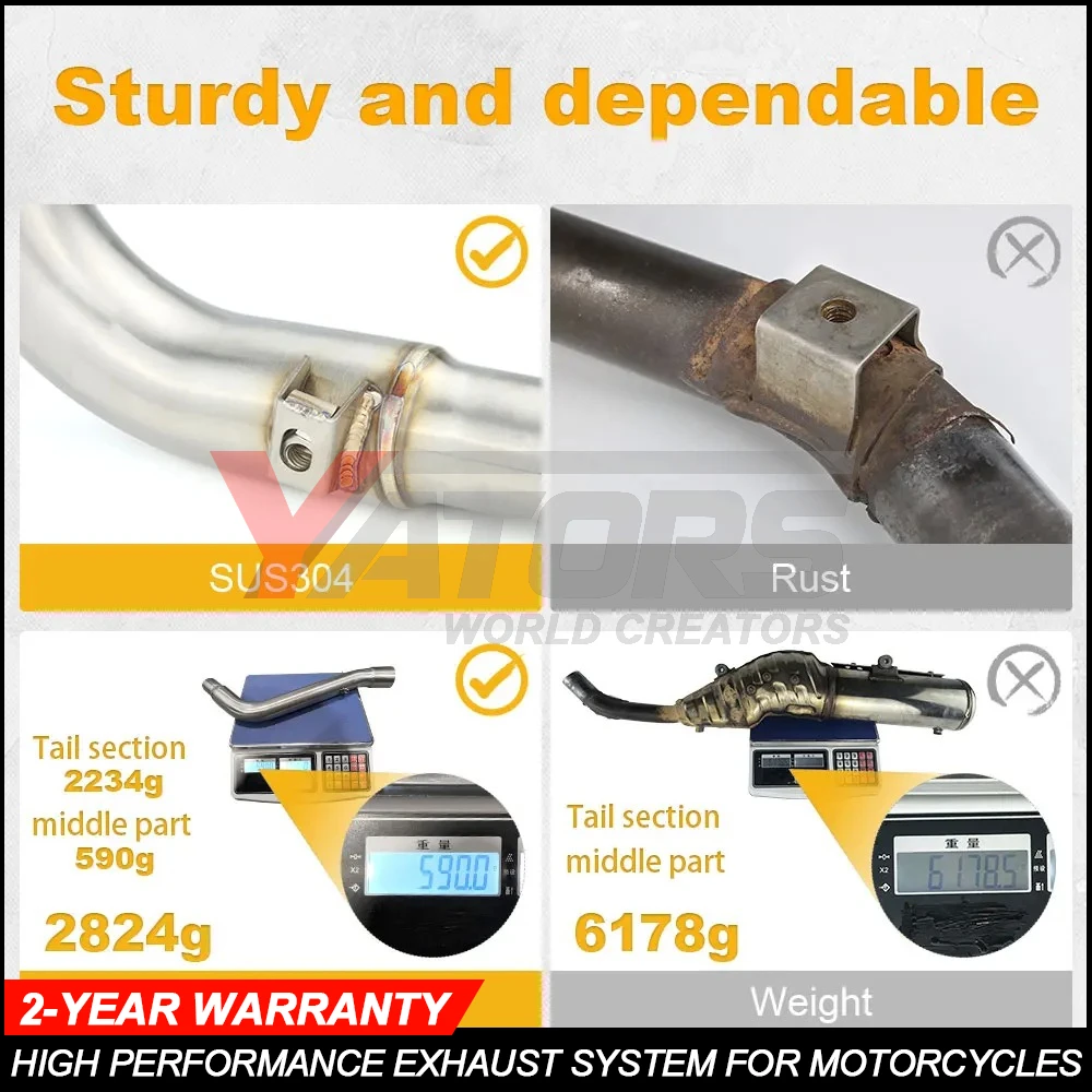For Suzuki DR650 DR 650 SE 1996-2016 2017 2018 2019 2020 Motorcycle Exhaust Middle Connect Tube Stainless Steel Mid Link Pipe