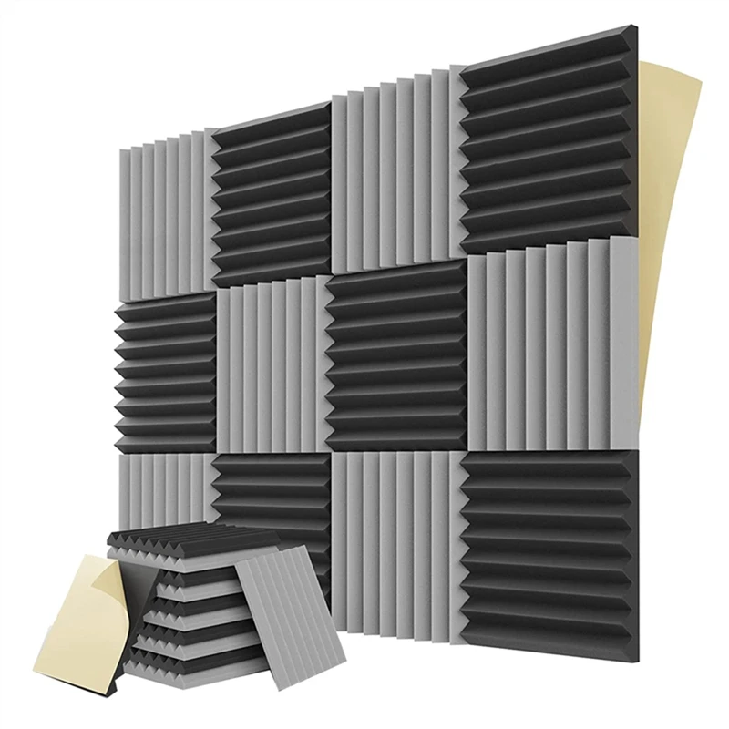 12Pack Sound Proof Foam Panels With Self Adhesive,1X12x12in Acoustic Soundproof Wall Panels For Gaming & Studio