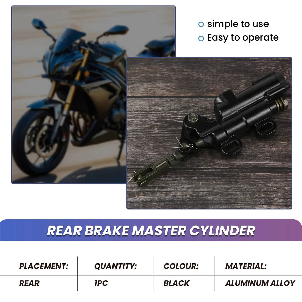 Universal Motorcycle Rear Hydraulic Brake Master Cylinder Pump for ATV Dirt Bike