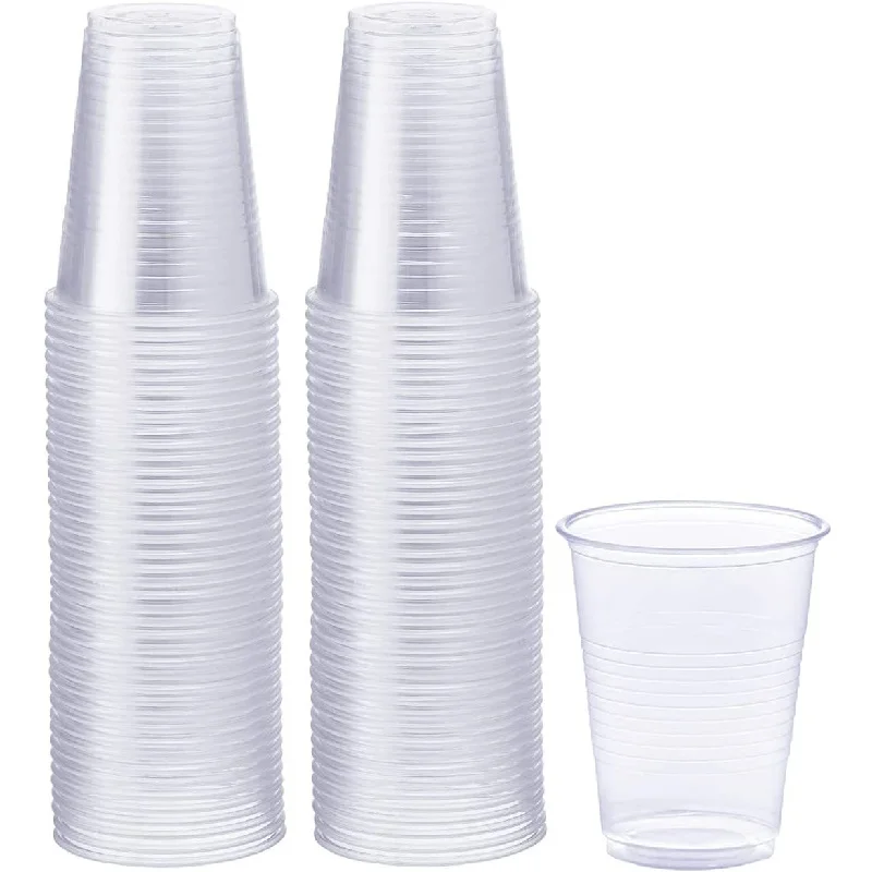 100 pcs New Disposable clear plastic cup outdoor picnic Birthday Kitchen Party Tableware Tasting 250ml