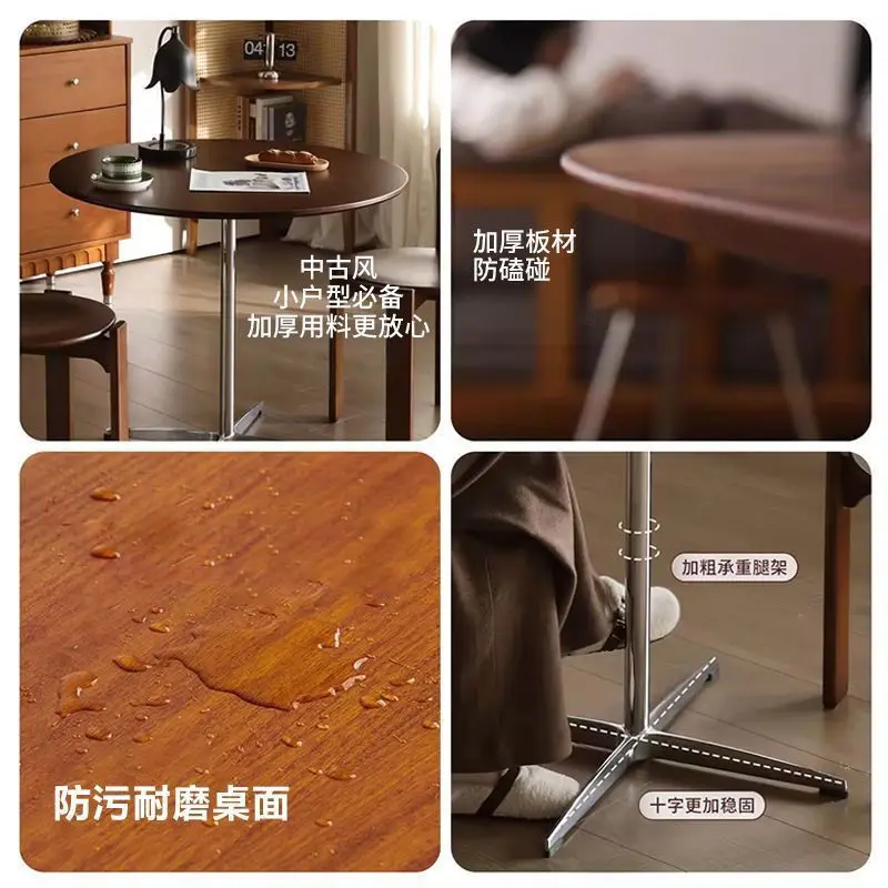ri-Medieval dining  negotiation  round  small apartment retro coffee balcony side few household simple desk-