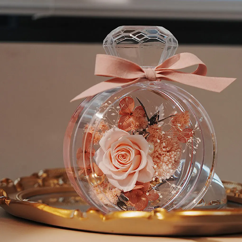 

Perfume Bottle Portable Decoration Multipurpose Container Unique Acrylic Empty Bottle Perfume Dispenser Eternal Flower Bottle