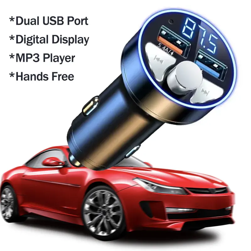 Car Charger 5.4A Dual USB Ports LED Voltmeter Display Fast Charging Auto Power Adapter 12-24V Mobile Phone Charger for Car Truck