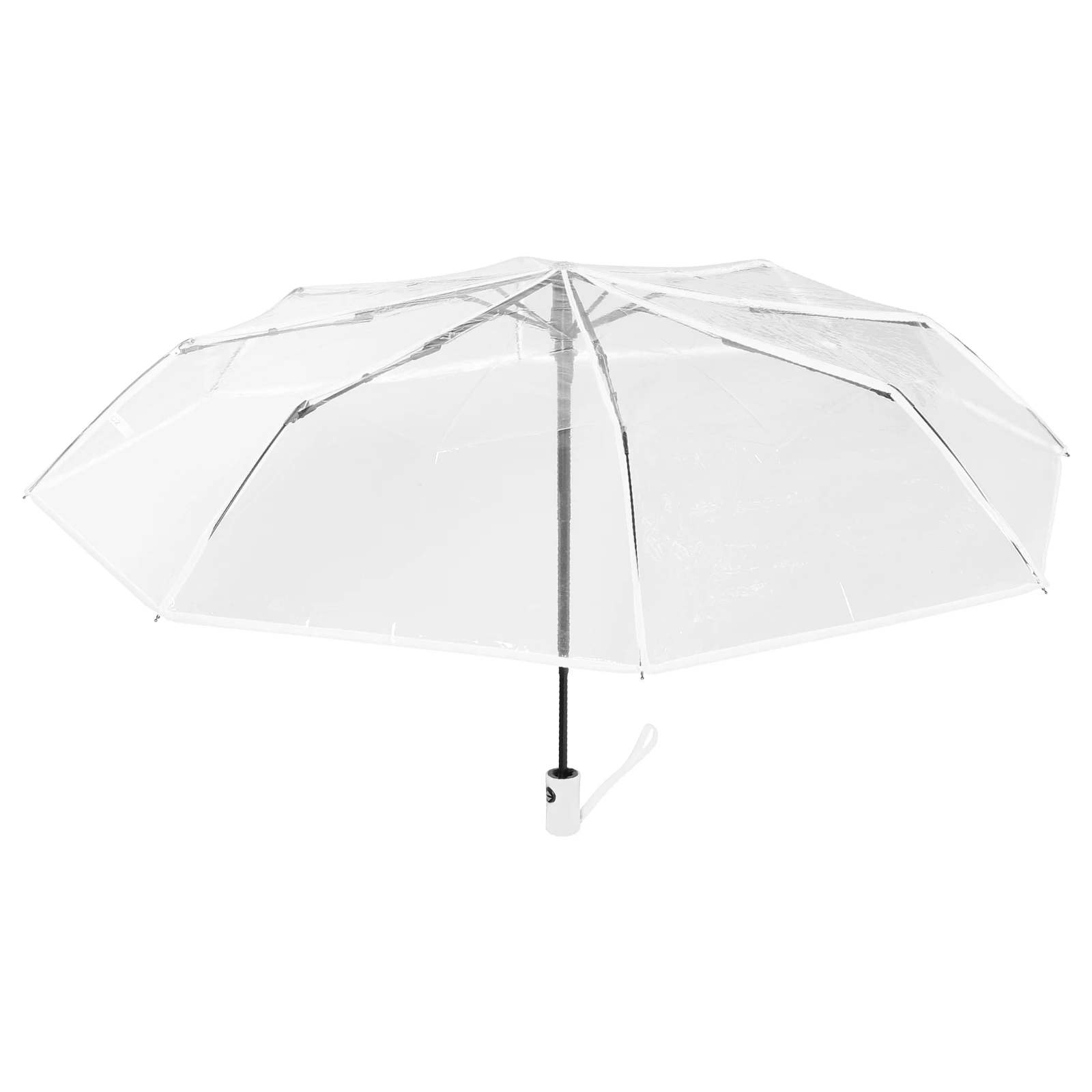 

Clear Three Fold Umbrella Automatic Open Close Windproof Waterproof Compact Folding Umbrella for Travel Daily Use