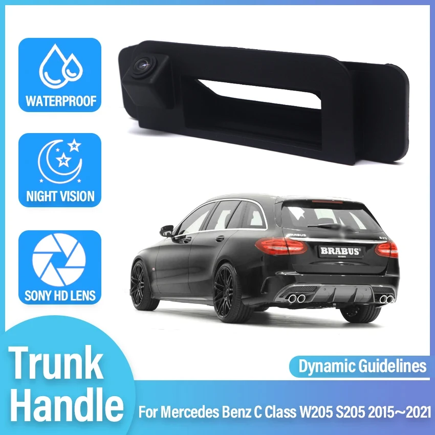 Reversing Camera For Mercedes Benz C Class W205 S205 2015~2021 Car Trunk Handle Rear View Reversing 140 Degree Parking Camera