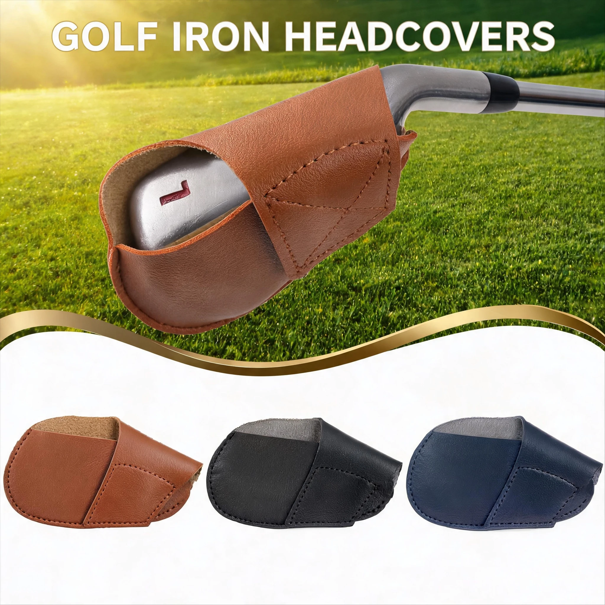 Golf Putter Protector New Universal PU Golf Head Cover Golf Club Iron Head Sleeve Wedge Covers Easy Use Golf Sports Accessories