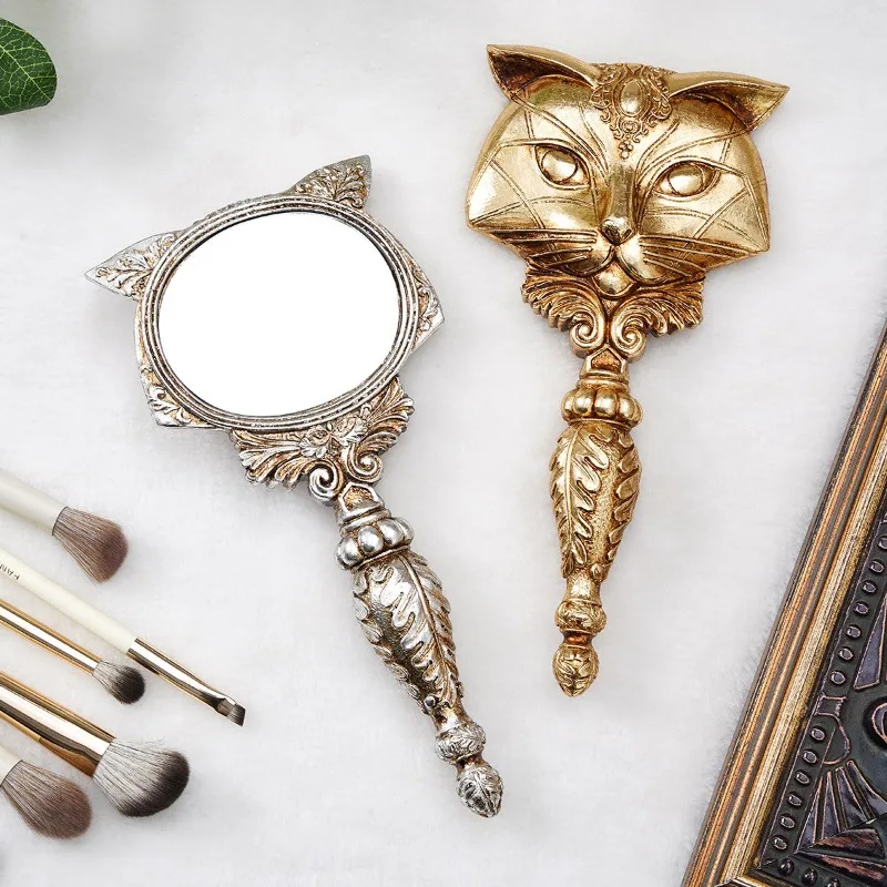 Handheld Small Compact Vanity Decor, Travel Portable Embossed Fox Shaped Decorative for Women, for Party Classroom Tabletop Gift
