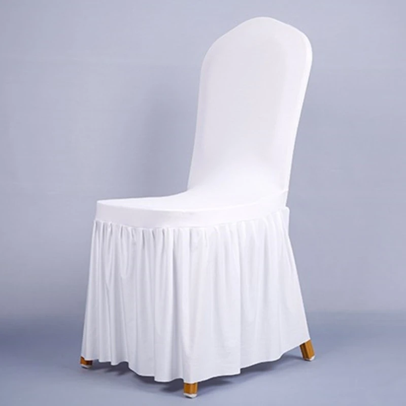 

Wedding Chair Cover for Dining Room Universal Stretch Chair Cover with Skirt Removable Chair Slipcover for Kitchen Hotel