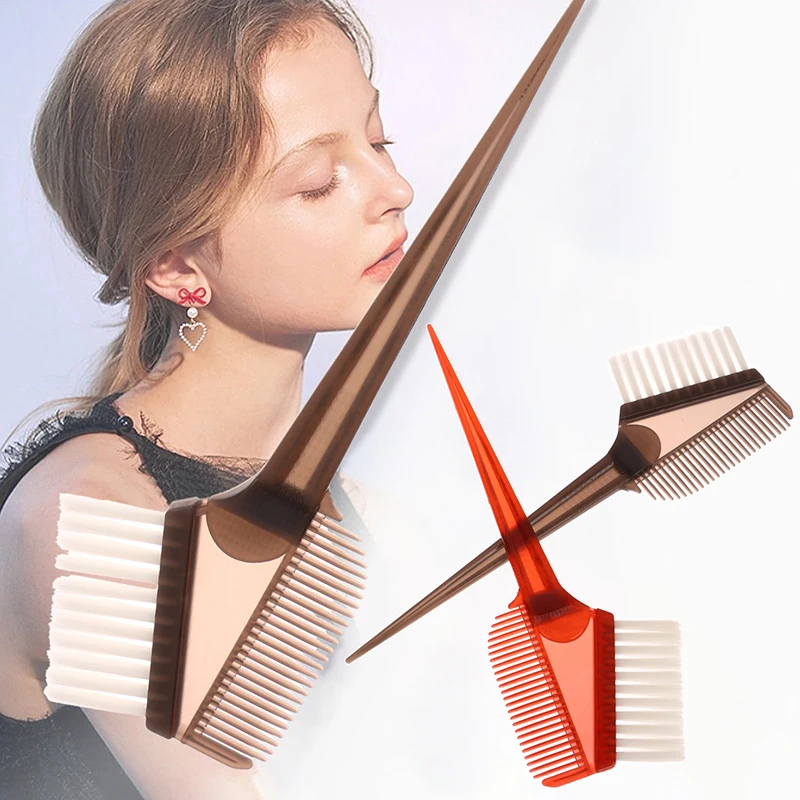 فرشاة شعر على الوجهين ، أداة صبغ ، مشط احترافي لتصفيف الشعر ، ملحقات صالون حلاقة ذاتية الصنع ، 1 تلوين