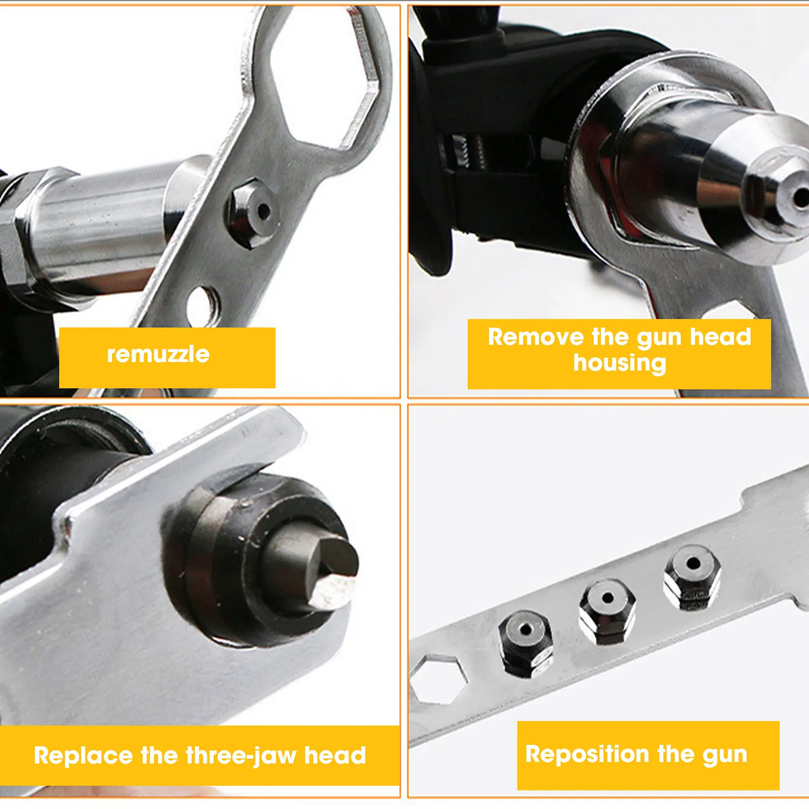 Adaptador de pistola remachadora eléctrica, boquilla de broca, Conector de conversión inalámbrico, herramientas eléctricas, 2,4mm-4,8mm