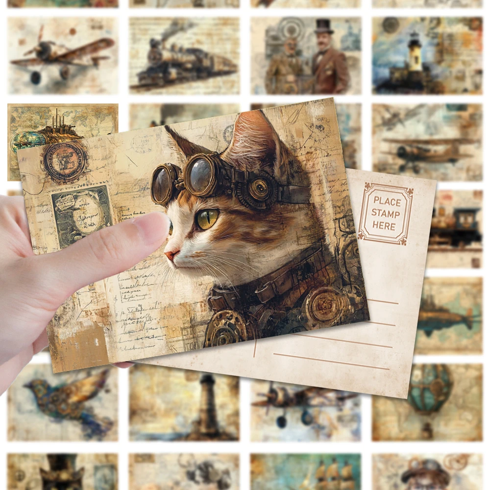 32 Stück, Punk Steam Age Postkarte, mechanisch, Geburtstags-/Jubiläumsgeschenk, Sammlerstück, geeignet zum Verschenken, erhältlich. – Detail 1