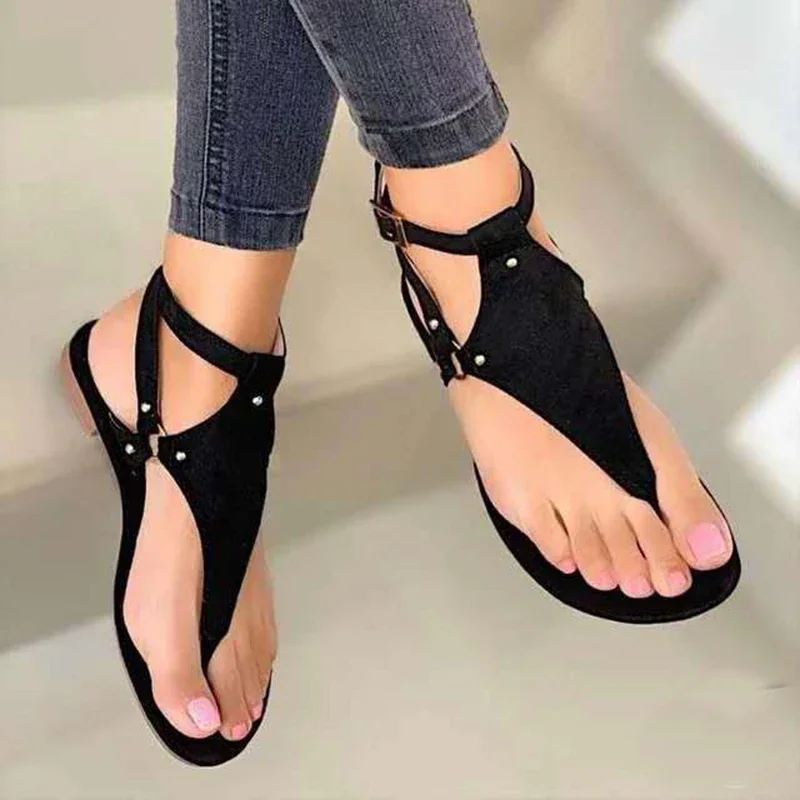 

Fashion Women Flat Beach Sandals Lightweight Comfortable Pu Flip Flops Summer Roman Gladiator Casual Sandals Sandalias Mujer New