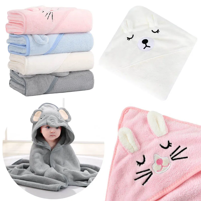 

1 шт./компл., пеленка с милыми животными и капюшоном, белый медведь, серый слон, розовый кот, синий медведь, 4 цвета, детское одеяло, теплый халат ZYF