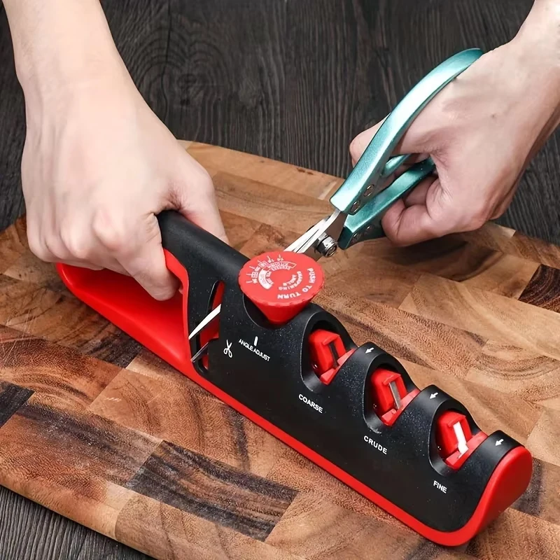 Kitchen Knife Sharpener Professional 4 Stage Sharpening Stone Diamond&Ceramic Adjustable Angle Sharpening System