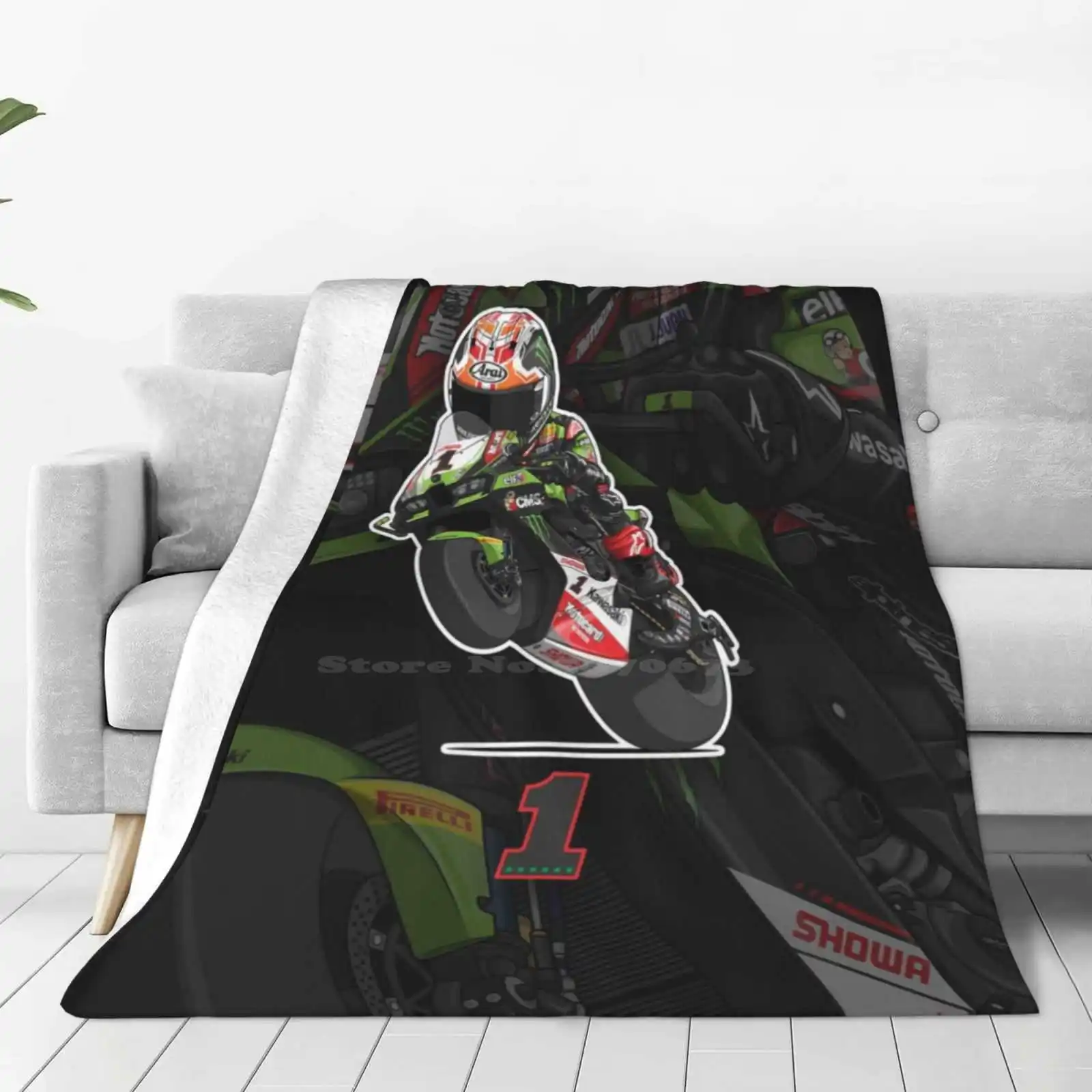 Jonathan Rea Blanket Soft Warm Travel Portable Blanket Racing Sportbike Superbike Racer Uk Japan Great Britain United Kingdom