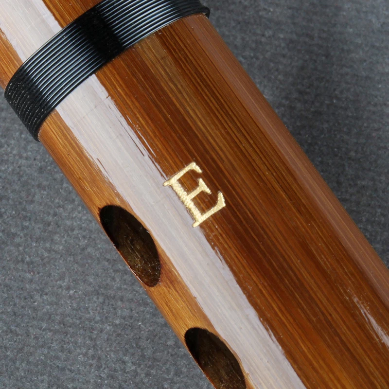 Bamboo Flute with Black Line Traditional Chinese Handmade Woodwind Musical Instrument Supply Fingering Chart