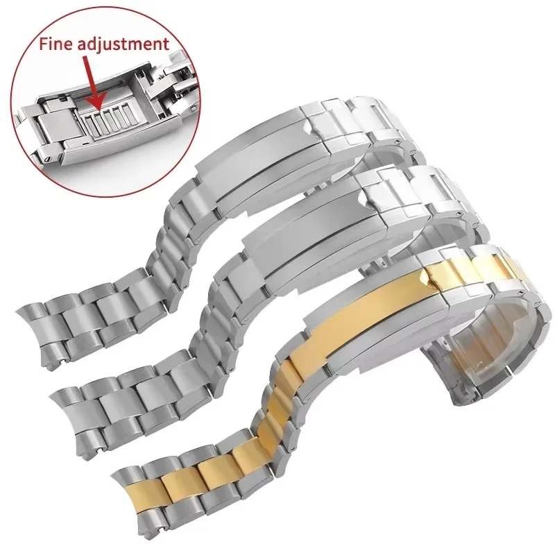 904L Watchbands For Rolex SUBMARINER DAYTONA Yacht-Master GMT Watch Band Strap glidelock Clasp Stainless Steel Bracelet 20mm