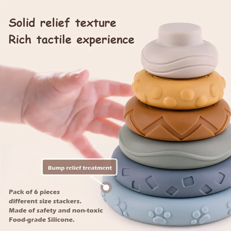 Baby Soft Silicone Koala Kneading Building Blocks KidsToys Cubes Stacking Tower Bath Teether Toddlers Montessori Education Gift