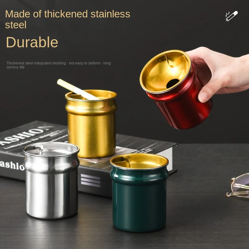 

Creative ashtray with tobacco to set up, stainless steel funnel, fire -proof Ash, office, pancase, windproof, car cigarette