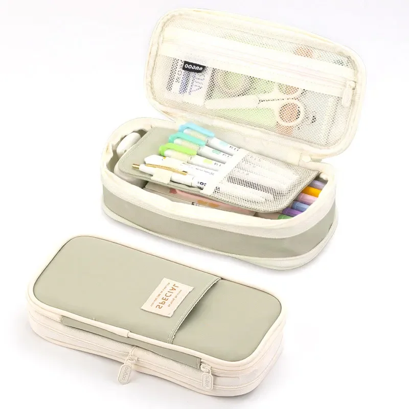 Pencil Case Large Capacity Pen Bag Double Layer for Students Pouch Holder Box Office Stationery Back to School Supplies