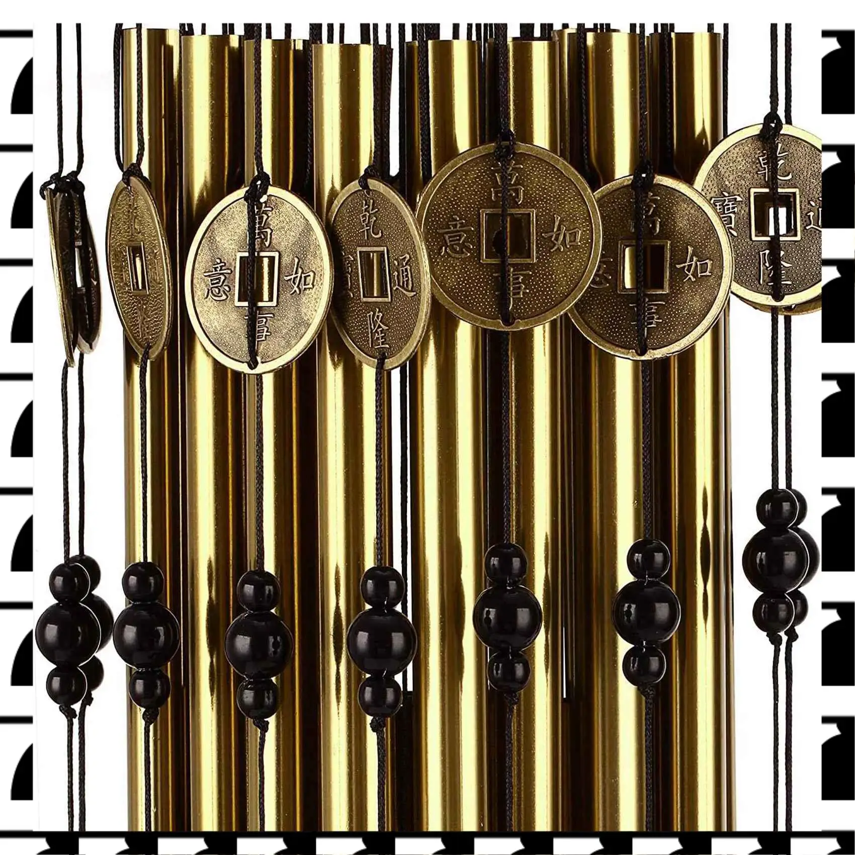 

A44U 2X Outdoor Indoor Metal Tube Wind Chime With Copper Bell Large Windchimes For Yard Patio Garden Terrace Decoration 80Cm