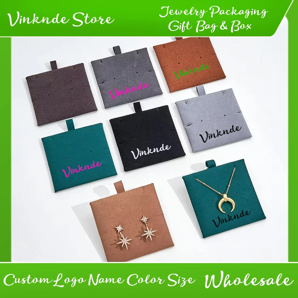 

100pcs Custom Microfiber Earring Display Holder Cards for Jewelry Selling Exhibitors Organizer Small Business Supplies Packaging