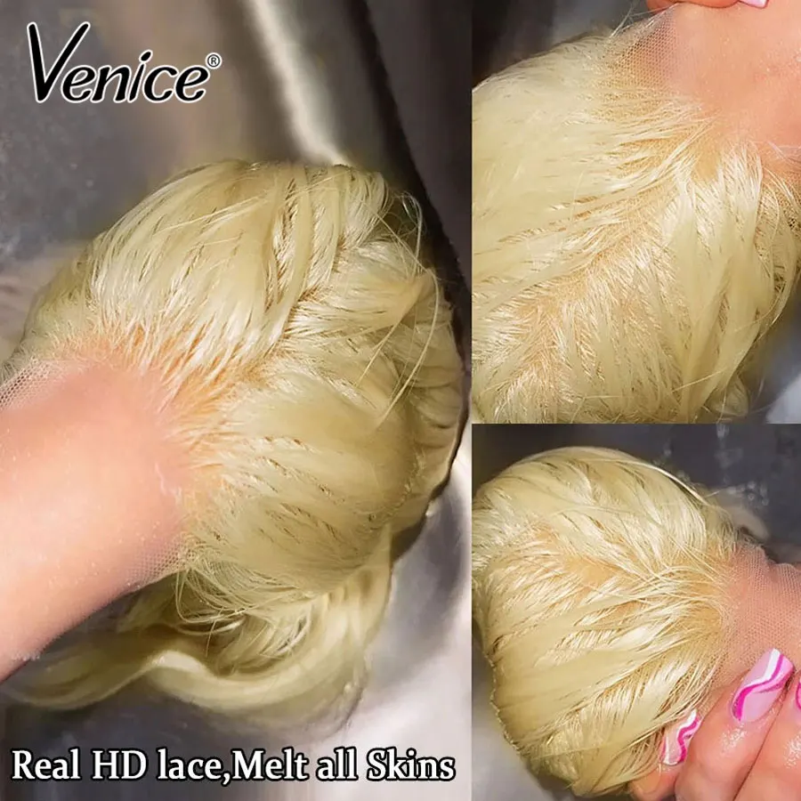 Venice Hair 613 Blonde Color 13x6 HD Lace Frontal Only Human Hair 5x5 HD Lace Closure Straight & Body Wave Ultra Fitted HD Lace