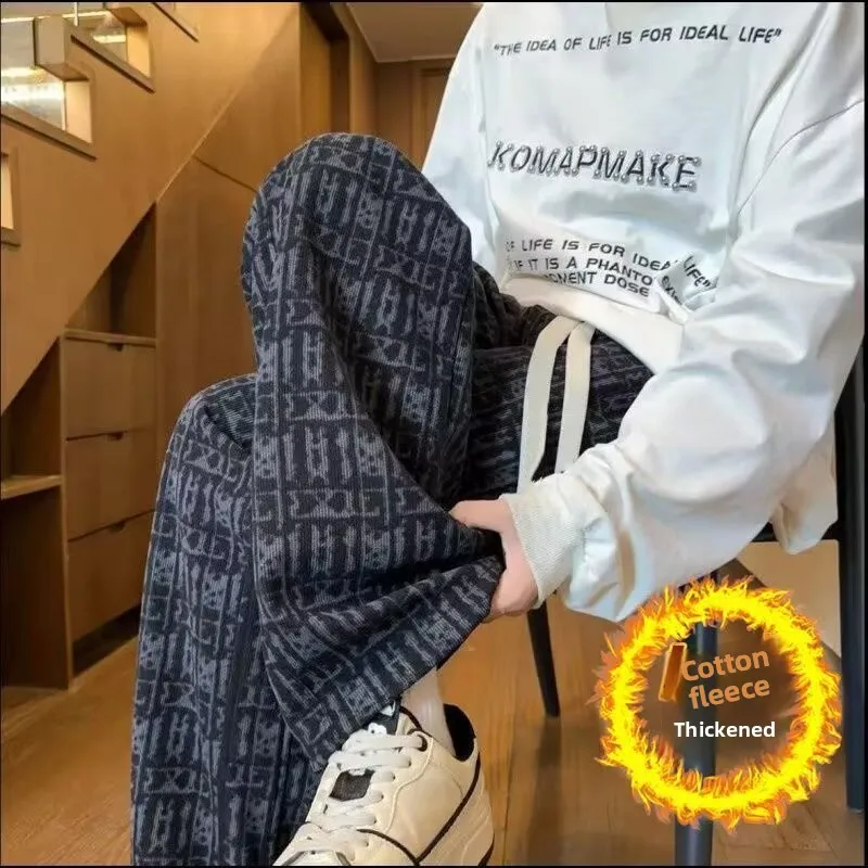 

Ретро вельветовые мужские повседневные брюки осень-зима Fce американские окрашенные широкие джинсы прямого кроя молодежная удобная посадка