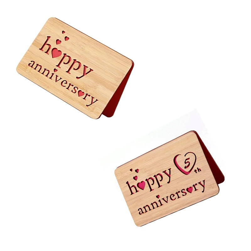 

Happy Anniversary Card For Husband,Handmade With Bamboo Cards,Valentines Day Card For Girlfriend,Greeting Card