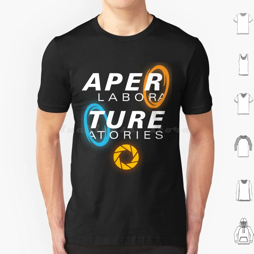 Portal Aperture Science Logo With Portals T Shirt 6xl Cotton Cool Tee Half Life Half Life 2 Valve Portal Portal 2 Gordon