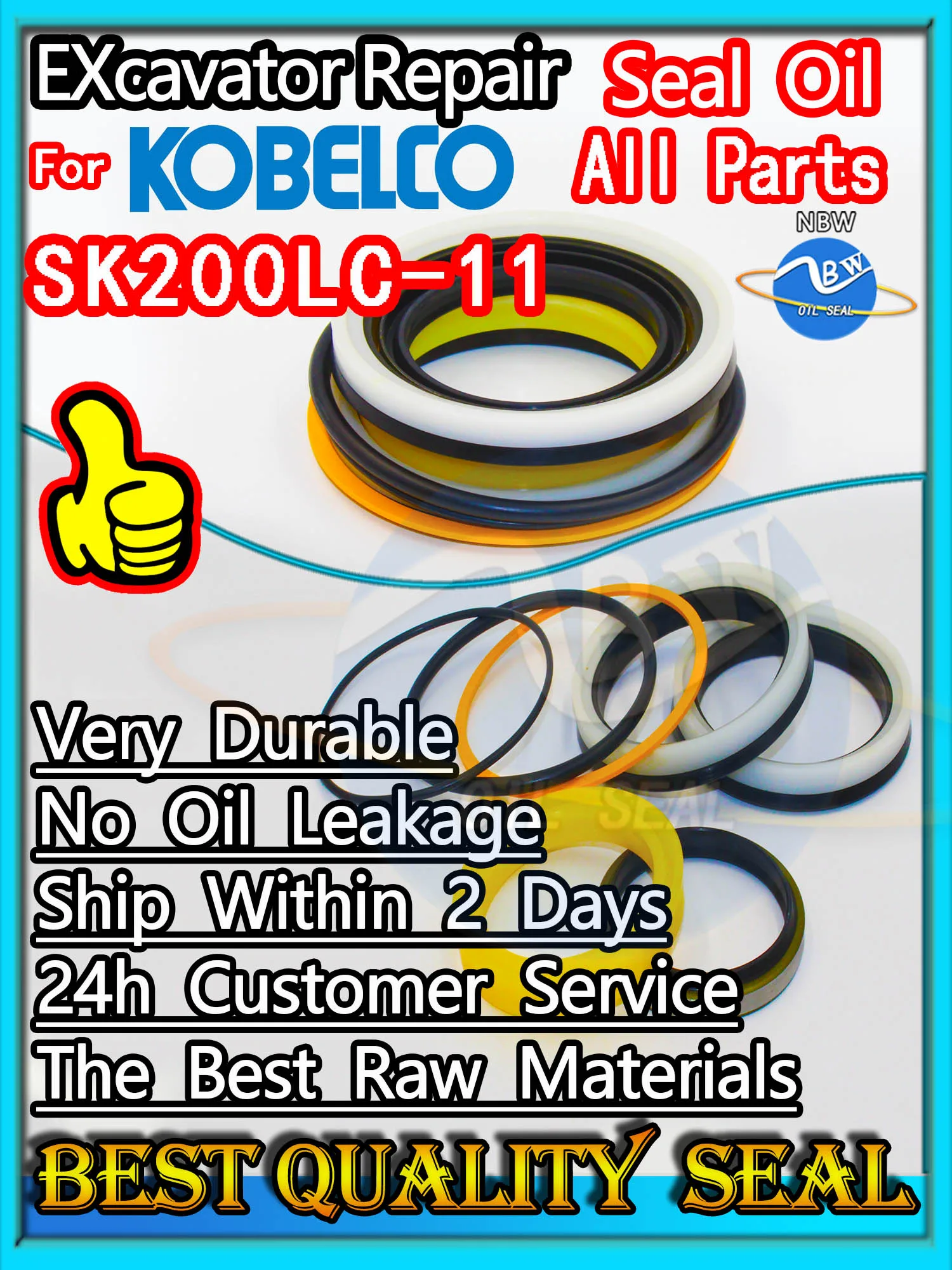 

For KOBELCO SK200LC-11 Seal Kit Excavator Repair Oil High Quality SK200LC 11 Pilot Valve Blade TRAVEL Joystick Engine O-ring