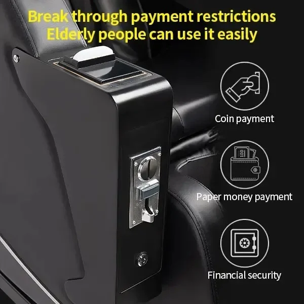 Trending Luxury 4D Full Body Chair Massager Electric Commercial Paper Money Credit Card Coin Vending Massage Chair view 3