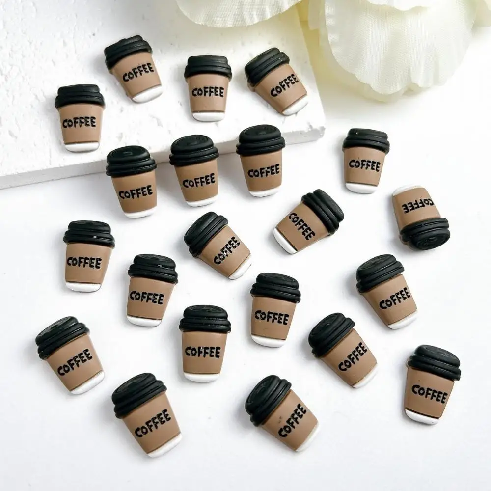 20Pcs Coffee Cup Resin Nail Charms Adorable Simulated Water Cup Nail Art Decorations Accessories DIY Hair Clip Nails Supplies