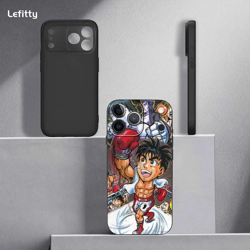 Чехол для телефона «Аниме H-Hajime No Ippo» для iPhone 17, 16, 15, 14, 13, 12, 11 Pro Max Plus, мини-черный матовый мягкий чехол Funda