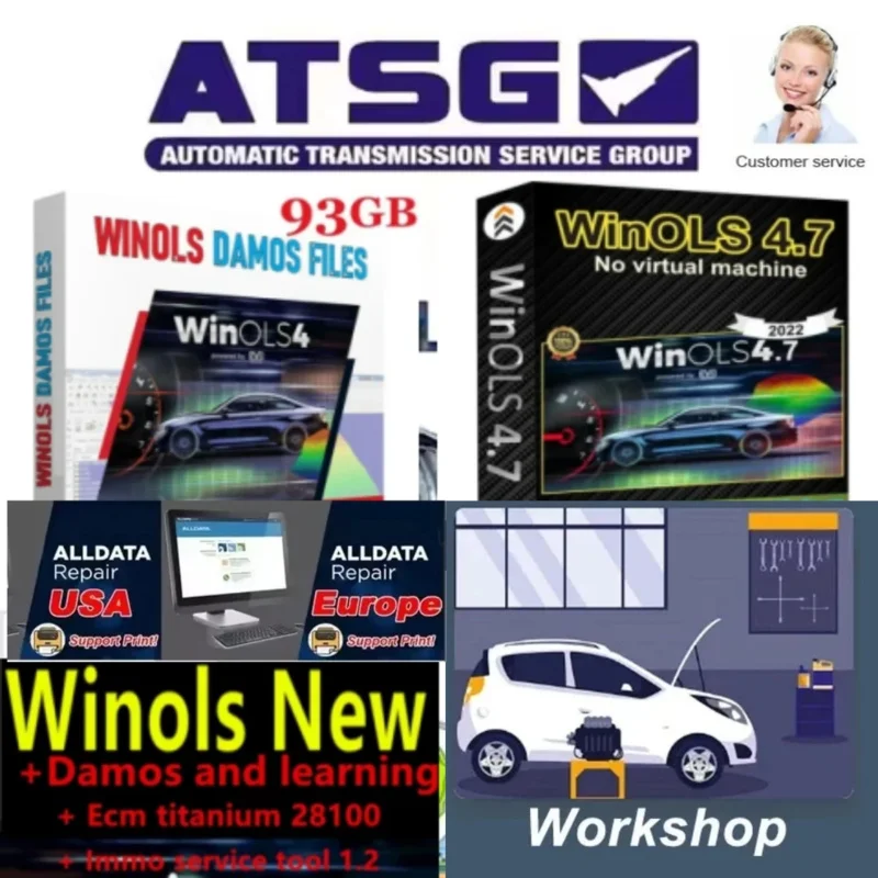 

Newest ECU Programming Tool Winols 4.7 Software+ 93GB Damos Files +ECM TITANIUM 26100+ Immo Service Tool V1.2+Install Video Guid