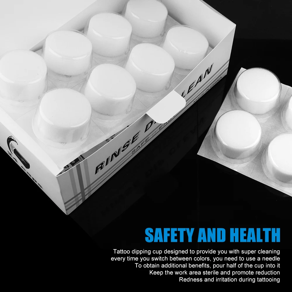 8/16/24 قطعة المتاح الوشم إبرة تراجع رغوة تنظيف كوب الوشم شطف Dip رغوة قبعات أكواب لإبرة وطرف شطف تراجع شطف