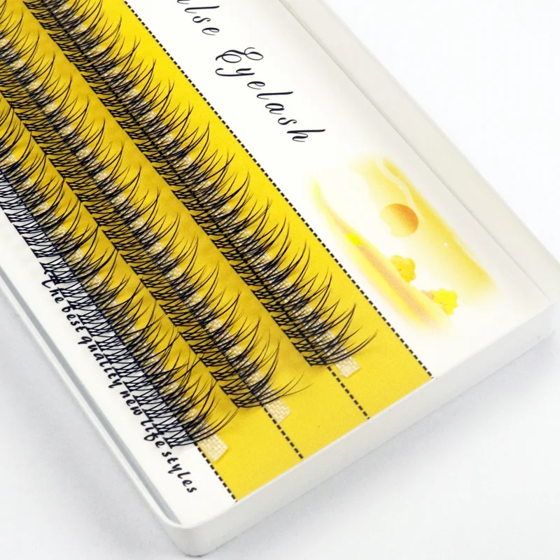 1 Box/120 Bunches Mink Eyelashes Natural 3D Russian Individual Eyelash cluster Makeup tools Fish Tail False Eyelashes wholesale