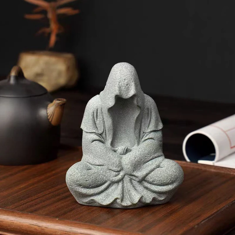 Zen Buddha Characters Creative Home Living Room Study Tea Ceremony Table Fish Tank Decoration