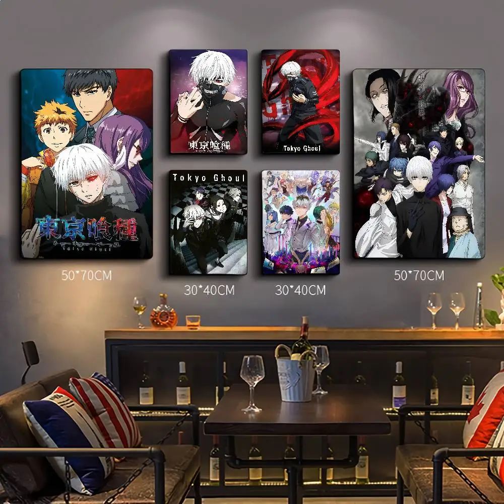 Póster adhesivo DIY de Anime japonés Tokyo Ghoul, pegatina de papel impermeable, pegatinas para cafetería y Bar, pintura de pared