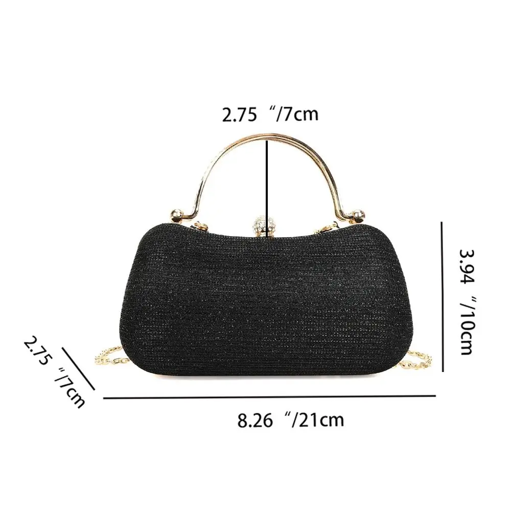 1Pcs Wedding Bridal Beaded Women Evening Bag Chain Shoulder Handbags Elegant Rhinestones Clutch Egg Shape Evening Bag